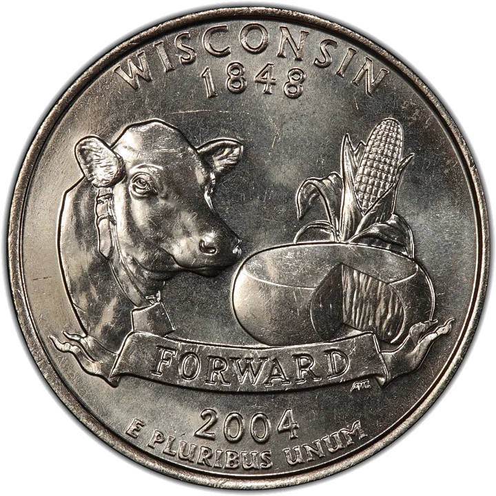 2004-D Wisconsin quarter with the Extra Leaf Low